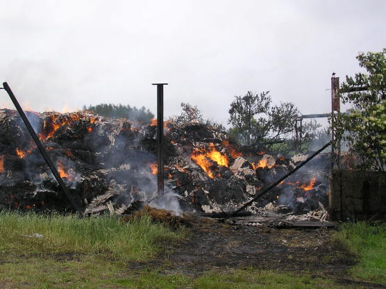 V červnu jsme zasahovali při požáru stodoly se slámou v Bělčicích.