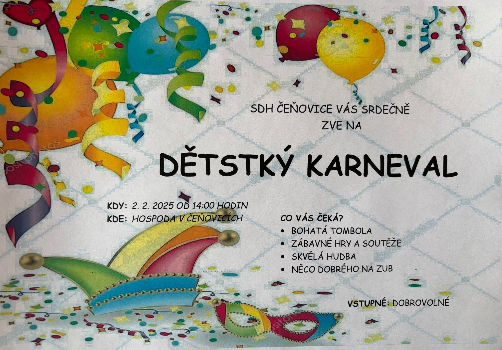 Dětský karneval v Čeňovicích