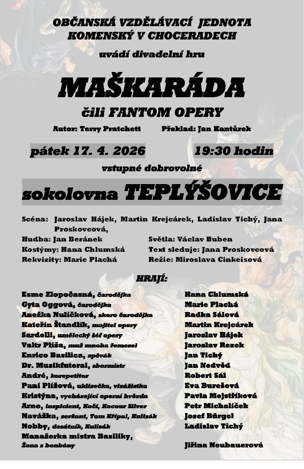 Pozvánka na divadlo v Teplýšovicích - 17.4.2026